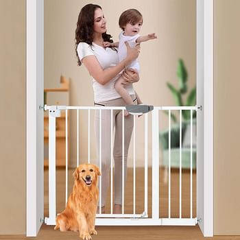 SKY-TOUCH Auto Close Safety Baby Gate, Extra Wide Child Gate with 20 cm Extension Kit Maximum Suitable For 104 cm, Baby Gates for Stairs & Doorways, Easy Install (Safety Railing + 20cm Extension Kit)