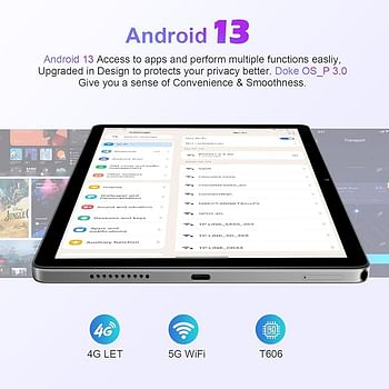 Blackview Tablet 80 Android 13 2022 10.1 Inch Wi-Fi 8GB - 128GB TF 1TB Dual SIM 4G LTE+5G - Blue