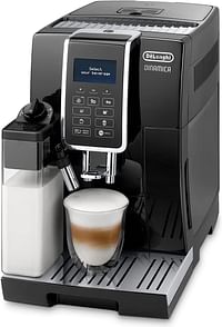 De'Longhi Dinamica Fully Automatic Bean To Cup Coffee Machine With Built in Grinder, One Touch Espresso, Cappuccino, Latte, Macchiato Maker, Italian design, Best for Home & Office, ECAM350.55.B, Black