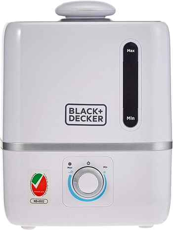 Black+Decker 3.0L Compact Ultrasonic Air Humidifier for Home and Office HM3000-B5 - White