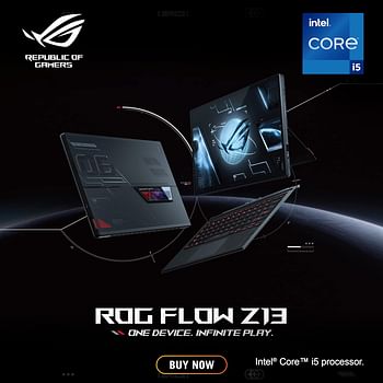 ASUS ROG Flow Z13 GZ301ZA LD109W Black Intel Core i5 12500H, 16GB RAM, 512GB SSD, Intel Iris Xᵉ Graphics, 13.4'' WUXGA 120Hz/3ms, Win 11, Touch Screen, RGB Backlit Eng Arb KB