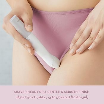 Panasonic Bikini Trimmer and Shaver for Women with 4 Attachments for Gentle Grooming in Sensitive Areas Wet and Dry Battery Operated – ES-WV62-h262 - White