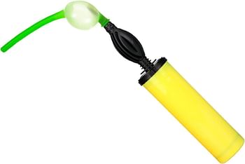 Goldedge 1 x Yellow Balloon Pump,Inflator Balloon Pump Hand for Balloon Arch Kit,Confetti Foil,Party Balloons,Double Action Inflator for Fitness,Yoga Ball