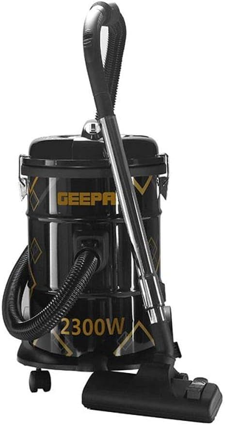 Geepas GVC2598 2300W 21L Drum Vacuum Cleaner - Portable ABS/Copper/Iron - Dust Full Indicator with Parking Position - Air Blower Function with Adjustable Suction Power