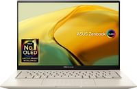 ASUS Zenbook 14X OLED UX3404VC-OLEDI9SG, Sandstone Beige,  Slim Laptop, i9-13900H, 16GB, 1TB PCIE G3 SSD, RTX 3050, 4GB DDR6 WIN11 HOME, 14.5-inch 2.8K, FHD Webcam, Backlit-English and Arabic Keyboard.