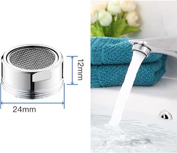 ECVV 8 PCS 24 mm/0.94 inch Faucet Aerator Universal Size Water Tap Aerators Insert Replacement Parts, Water Saving Flow Restrictor Sink Aerators for Bathroom Kitchen