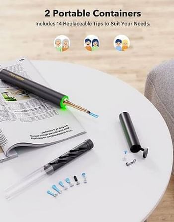 BEBIRD T15 Ear Wax Removal Tool, Ear Cleaner with Camera, Squeeze Acne Tool Inside The Top Cover Cap - Black