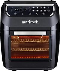 Nutricook Air Fryer فرن الحمل الحراري & المشواة مجفف ليد بلمسة واحدة   شاشة بـ 9 إعدادات مسبقة 12 لتر 1800 وات NC-AFO12 أسود