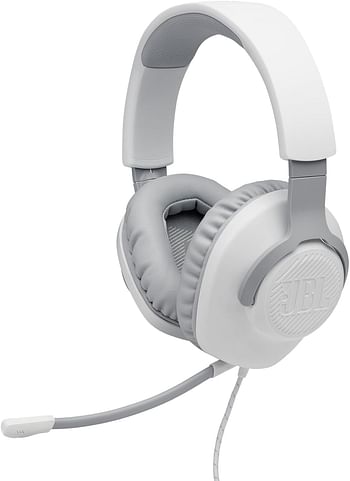 Jbl Quantum 100 Wired Over-Ear Gaming Headset With A Detachable Voice-Focus Boom Mic, Quantumsound Signature, Lightweight Headband, Memory Foam Ear Cushion, Pc And Gaming Console Compatible - White