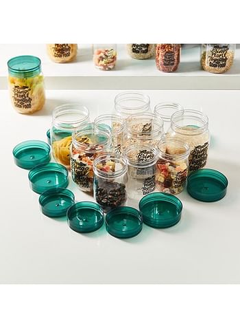 19-Piece Plastic Container Set Green/Clear