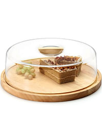 BILLI Cheese Dome With Base Beige/Clear 32.5x21.5centimeter