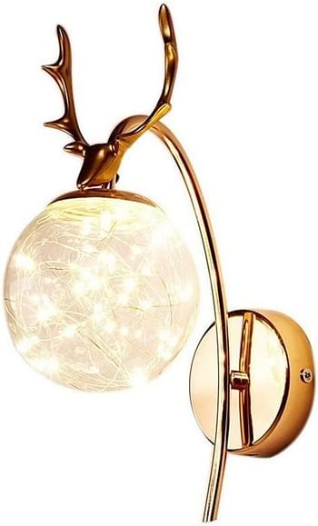 Modern Creative Deer Head Gold Wall Hanging Lamp For Living Room Bedroom Balcony