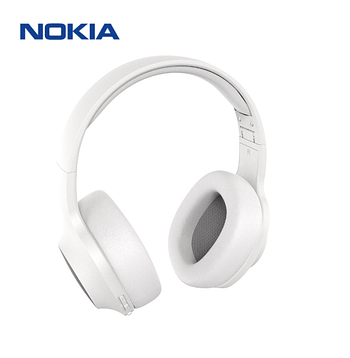 Nokia E1200 Essential Wireless Headphones, On-Ear Headphones with Foldable Headband, Bluetooth 5.0 Compatible, 40Hrs Wireless Playtime-White