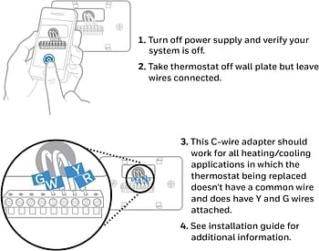 Honeywell Home C-Wire Adapter for Honeywell home Wi-Fi Thermostats and RedLINK 8000 Series thermostats THP9045A1098