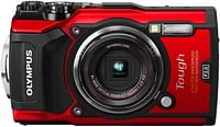 كاميرا أوم سيستم أوليمبوس TG-5 مقاومة للماء مع شاشة إل سي دي 3 بوصة، أحمر