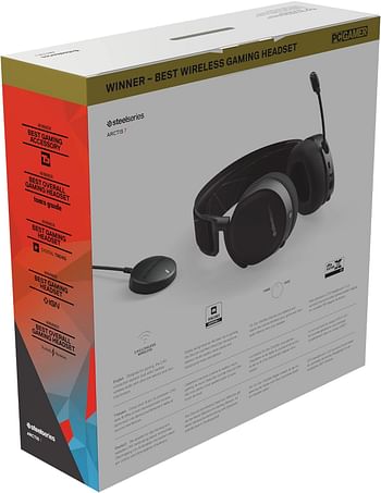 SteelSeries Arctis 7 (2019 Edition) Lossless Wireless Gaming Headset with DTS Headphone: X v2.0 Surround for PC and PlayStation 4, Black | 61505 (PS4)