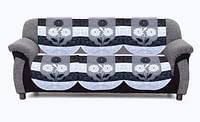 كوبر اندستريز غطاء اريكة بثلاثة مقاعد مصنوع من القطن بتصميم زهور مكون من قطعتين (اسود)