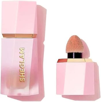 SHEGLAM Makeup - Color Bloom Liquid Blush Matte Finish - Long-wearing Waterproof Gel-Cream Blush with Sponge Tip Applicator (Hush Hush)