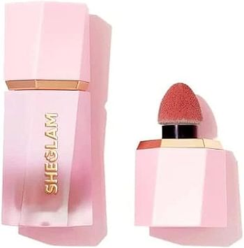 SHEGLAM Makeup - Color Bloom Liquid Blush Matte Finish - Long-wearing Waterproof Gel-Cream Blush with Sponge Tip Applicator (FLOAT ON)