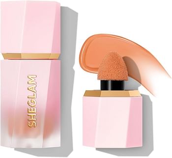 SHEGLAM Makeup - Color Bloom Liquid Blush Matte Finish - Long-wearing Waterproof Gel-Cream Blush with Sponge Tip Applicator (Hush Hush)