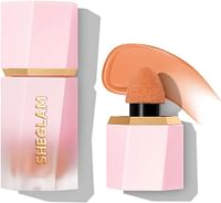 SHEGLAM Makeup - Color Bloom Liquid Blush Matte Finish - Long-wearing Waterproof Gel-Cream Blush with Sponge Tip Applicator (FLOAT ON)