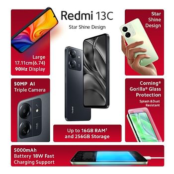 Xiaomi Redmi 13C 4G Dual sim 6GB Ram 128GB - Black