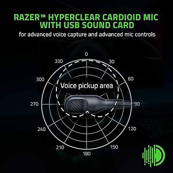 سماعة سلكية للالعاب بلاك شارك V2 ذات صوت محيطي مكاني من ريزر، اي سبورت تي اتش اكس 7.1 - Rz04-03230100-R3M1