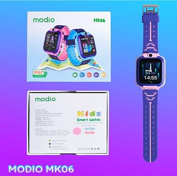 New modio MK06 1.44 inch Kids Smart Watch With IP67 Waterproof Camera and Sim Card Slot - Pink