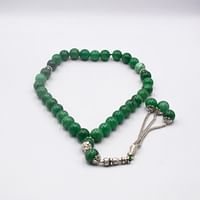 Natural Crystal Nephrite Green Jade Crystals Tasbih Prayer Beads (10mm – 33 beads)