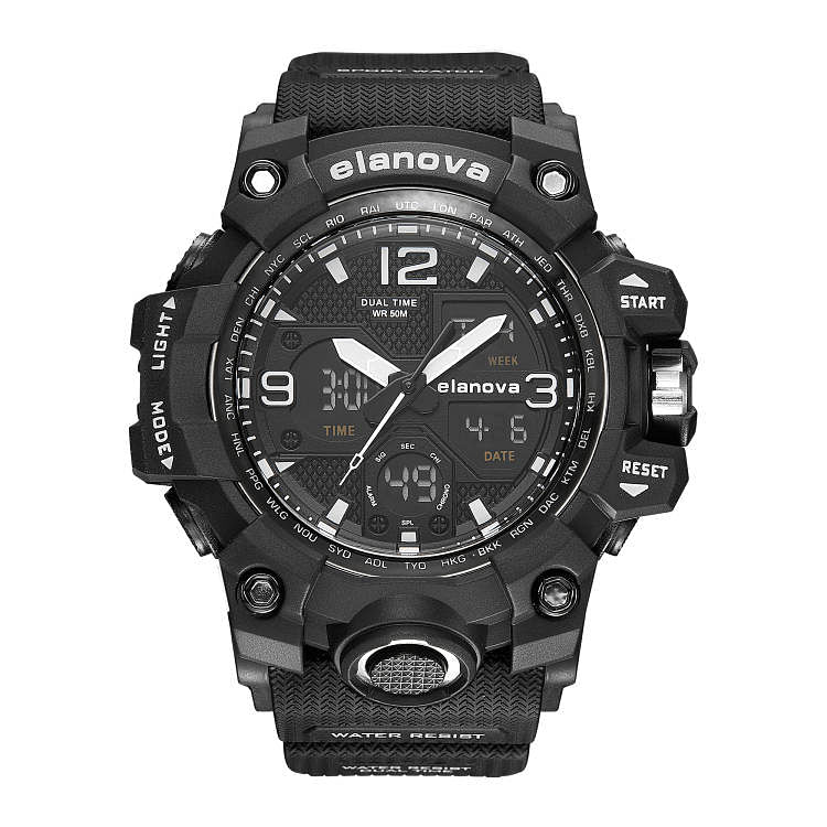 Elanova EL907 Men's Rubber Analog Digital Watch