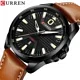 CURREN 8379 Brown PU Leather Analog Watch For Men - Black & Brown