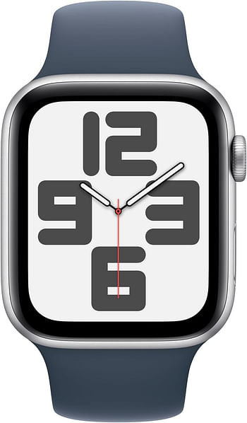 ساعة أبل الذكية SE الجيل الثاني (2023) 44 ملم/مل MREE3LL/A  الألومنيوم الفضي / ستورم بلو