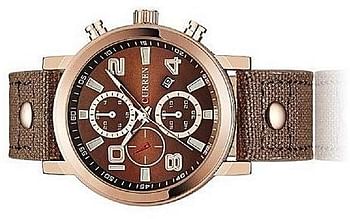 CURREN 8199 Original Brand Leather Straps Wrist Watch For Men chocolate/RoseGold