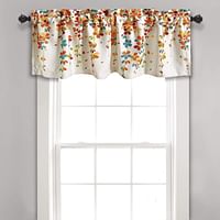 Lush Decor Weeping Flowers Turquoise And Tangerine Valance Curtain For Windows, Turquoise & Tangerine