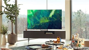 Samsung 75 Inch QLED Flat 4K TV Quantum Processor AI Upscale 100% Color Volume with Quantum Dot Motion Xcelerator Turbo Plus - QA75Q70AAUXUM