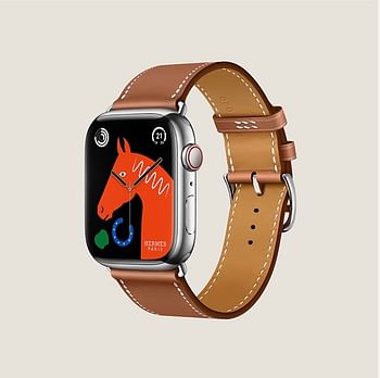 Apple Watch series 7 Hermes Stainless steel 45mm Gps+Cellular - Silver Stainless Steel Case with Gold Single Tour