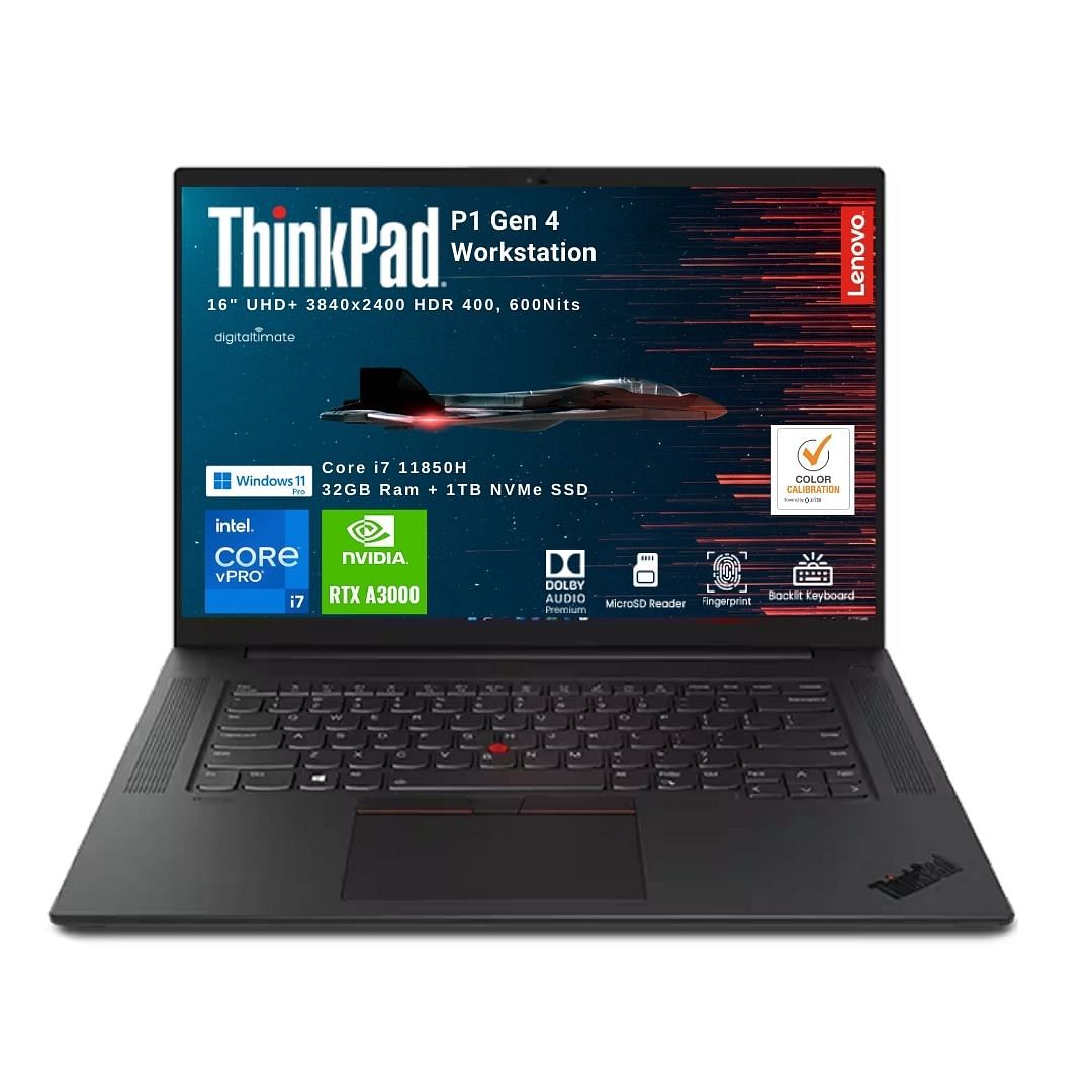 Lenovo Thinkpad P1 Gen 4 Extreme Mobile Workstation - 16 Inch UHD+  3840x2400p Display -11th Gen 8 Core 16 threads 11850H i7 32GB Ram DDR4 1TBB  NVme ...