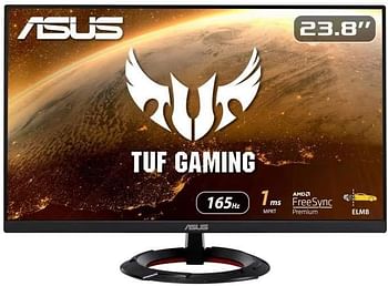 ASUS TUF Gaming 23.8” 1080P Monitor (VG249Q1R) - Full HD, IPS, 165Hz (Supports 144Hz), 1ms, Extreme Low Motion Blur, Speaker, FreeSync Premium - Black