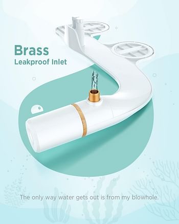 Ciays Bidet Attachment for Toilet Ultra-Slim Bidet Sprayer Non-Electric Dual Nozzle for Feminine/Posterior Wash, Bamboo and White
