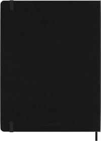 دفتر ملاحظات كلاسيكي سادة بغلاف صلب مقاس 19 × 25 سم، 192 صفحة من مولسكين، اسود