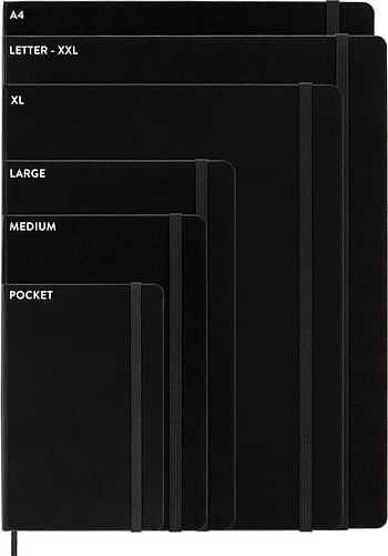 Moleskine 19 X 25 Cm Classic Hard Cove Plain Notebook, 192 Pages, Black