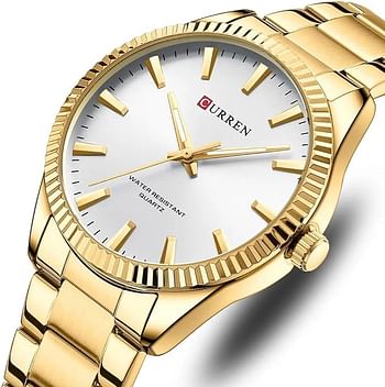 CURREN 8429 Stainless Steel Analog Watch For Men - Gold & Silver
