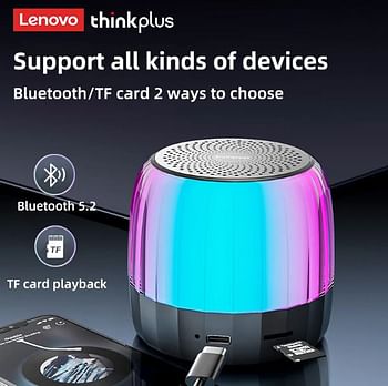 Lenovo Thinkplus K3 Plus Wireless Bluetooth Speaker Column 3D Stereo Bass Music Player Sound Bar Portable Speakers with Mic Hands-free