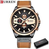 CURREN 8394 Original Brand Leather Straps Wrist Watch For Men