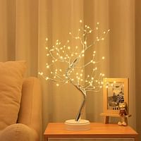 LOVEQI 20" Tabletop Tree Lights, Copper Wire Tree Branch Decorative Lights, USB/Battery Operated DIY Artificial Tree Lamp with Touch Switch Led Desk Lamp for Home Lighting (108 LED - Warm White)