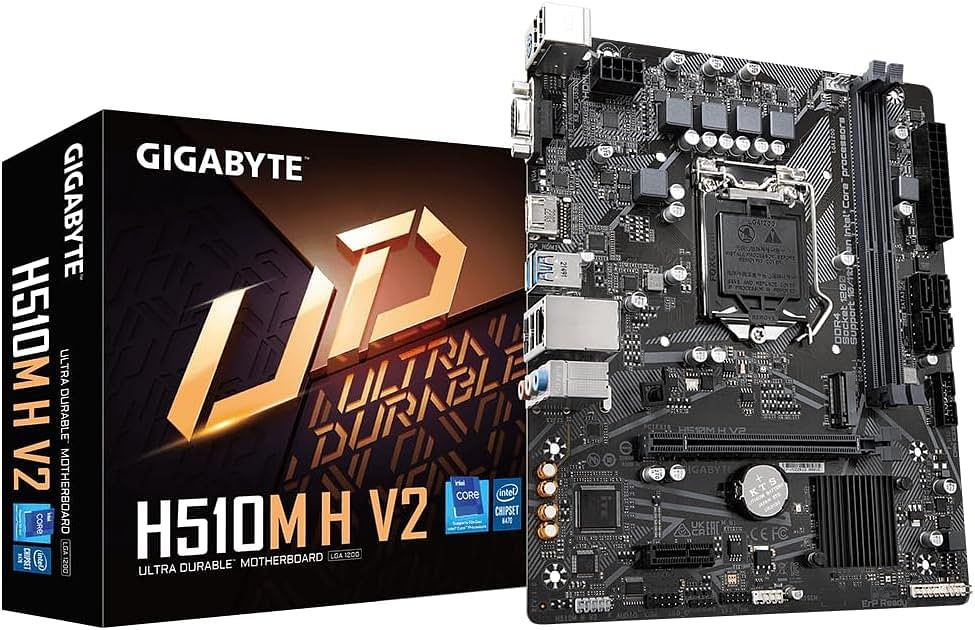 GIGABYTE Micro ATX Motherboard H510M H, S-1200, Intel H510 Express, HDMI, 64GB DDR4 for Intel