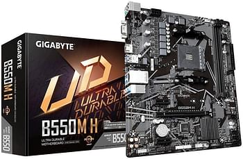 AMD B550M H Ultra Heavy Duty Motherboard with VRM Clear Digital Solution, GB LAN Network with Bandband Management, PCIe 4.0/3.0 x4 M.2, RGB FUSION 2.0, Fan Smart 5, Q-Flash Plus