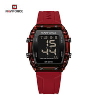 NAVIFORCE 7102 Children’s Sports Waterproof LCD Digital Date Silicone Strap Electronic Watch Red