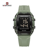 NAVIFORCE 7102 Children’s Sports Waterproof LCD Digital Date Silicone Strap Electronic Watch - Green