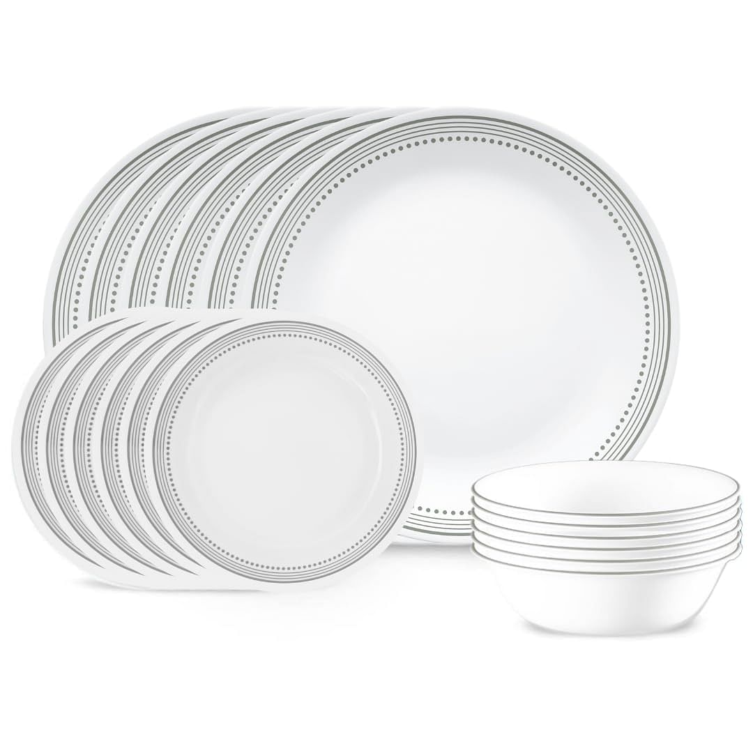 Corelle 18-Piece Chip Resistant Classic Collection Dinnerware Set, Service for 6 1134332